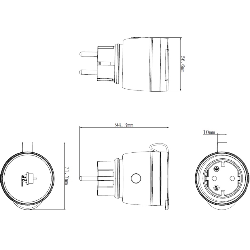 Retlux - Enchufe inteligente para exterior 3680W/230V/Tipo F SCHUKO/16A Wi-Fi IP44
