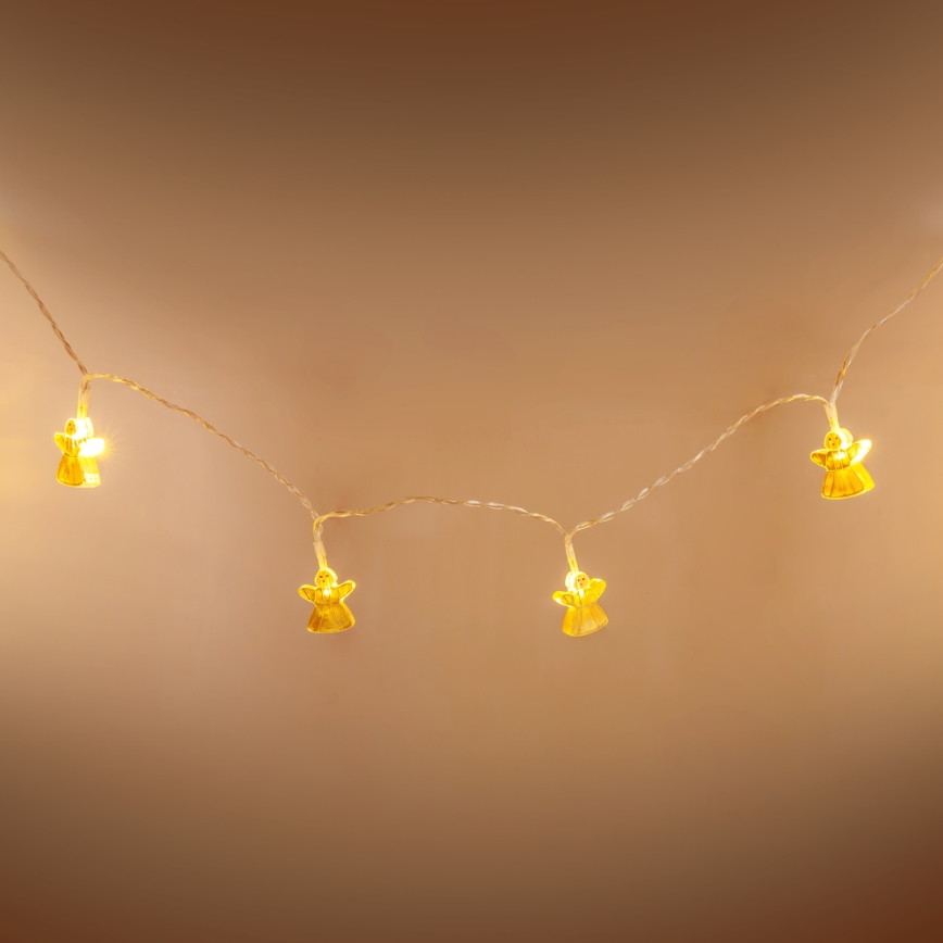 Guirnalda decorativa LED 10xLED/2xAA 1,65m blanco cálido