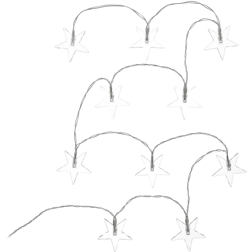 Cadena decorativa LED 10xLED/2xAA 1,8m blanco frío