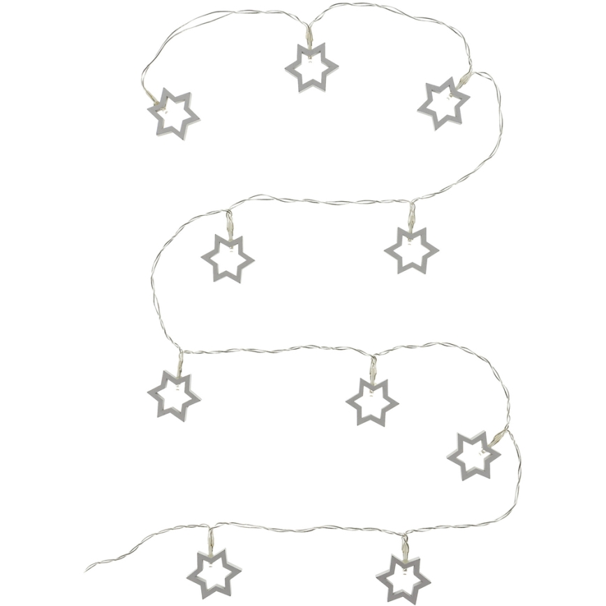 Guirnalda decorativa LED 10xLED/2xAA 1,8m blanco cálido