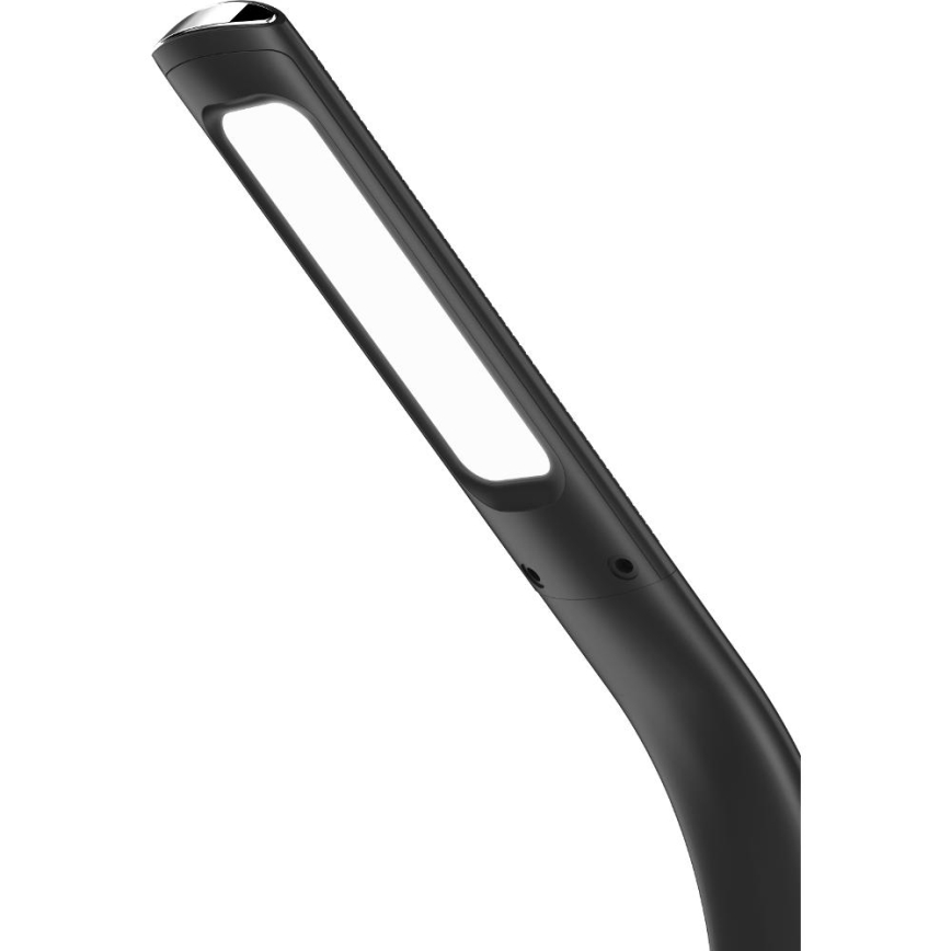Lámpara de mesa LED regulable con carga inalámbrica Qi 5W y pantalla LED/6W/230V/1xCR2032 3000/4000/6000K negro
