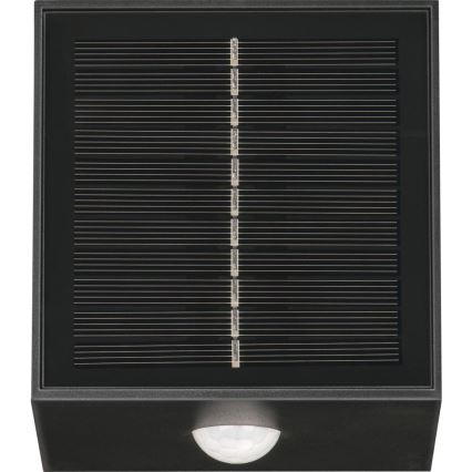 Aplique solar de pared con sensor LED/1W/3,7V 1200 mAh IP44 negro