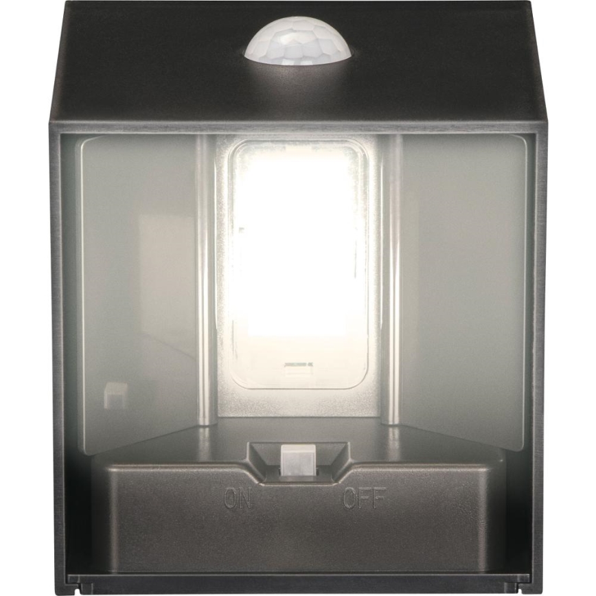 Aplique solar de pared con sensor LED/1W/3,7V 1200 mAh IP44 negro