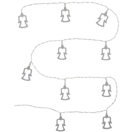 Guirnalda LED 10xLED/2xAA 1,8m blanco cálido