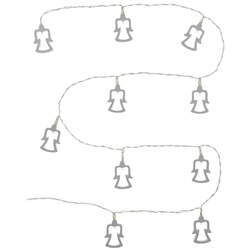 Guirnalda LED 10xLED/2xAA 1,8m blanco cálido