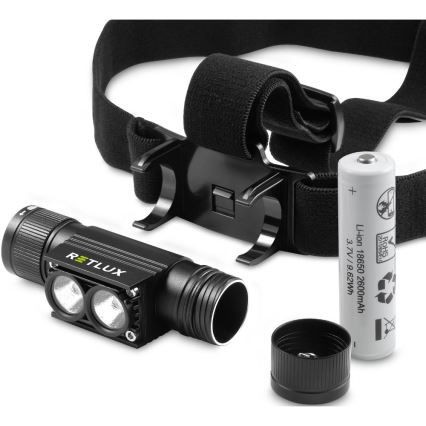 Linterna frontal LED recargable de aluminio LED/2600 mAh IP66