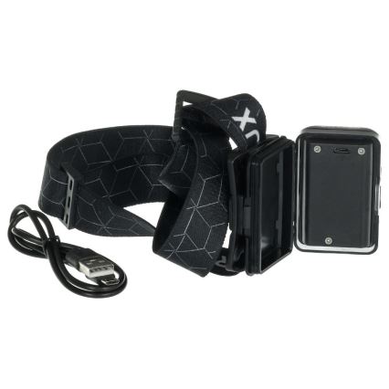 Linterna frontal recargable LED/3W/1200 mAh IP67 negra