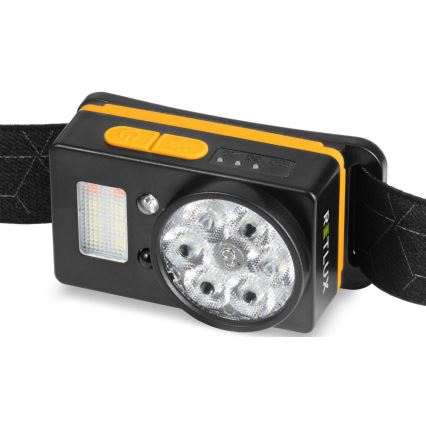 Linterna frontal LED recargable con sensor y función de banco de energía LED/1200 mAh IP44 negra
