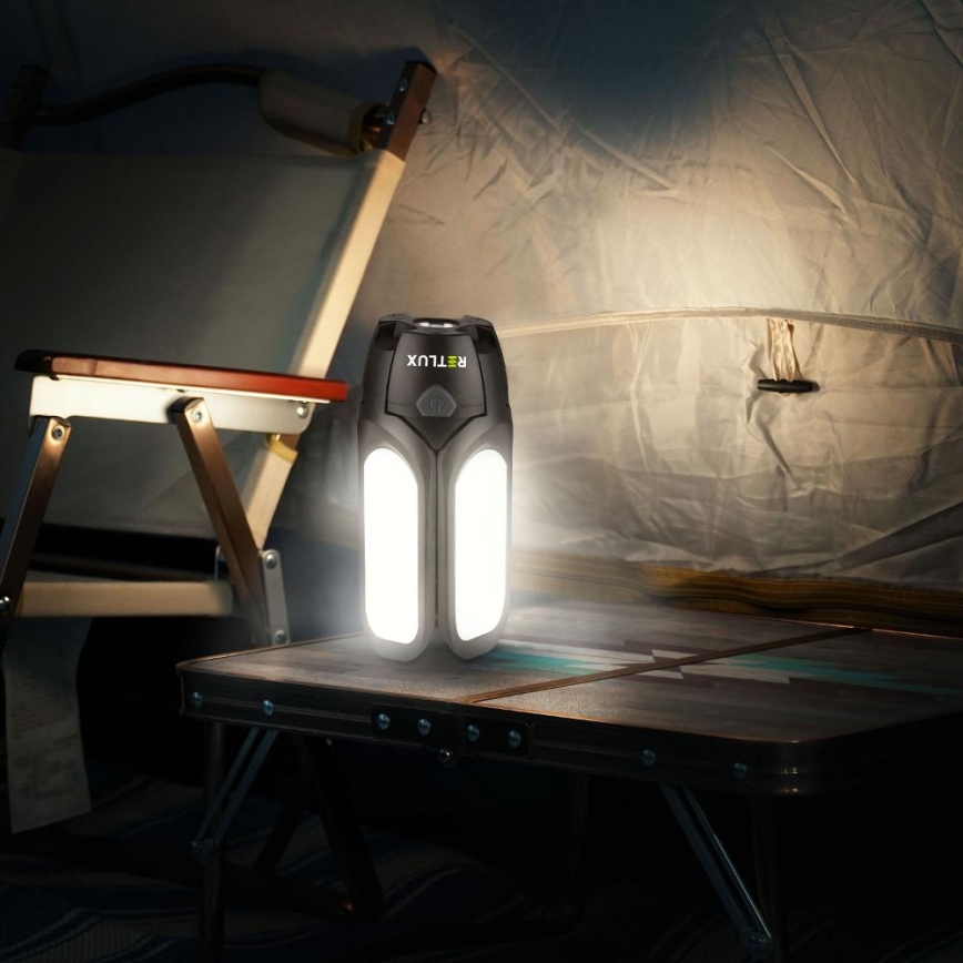 Linterna LED recargable para camping con panel solar 3W/1600 mAh IPX4