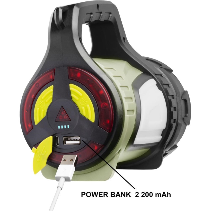 Retlux - Linterna recargable LED regulable para exteriores con un power bank LED/21W/4400 mAh IP44