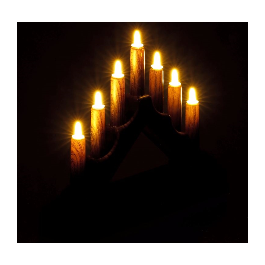 Portavelas de Navidad LED 7xLED/2xAA blanco cálido