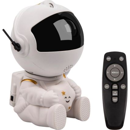 Proyector infantil LED 230V astronauta 12,5 cm + mando a distancia