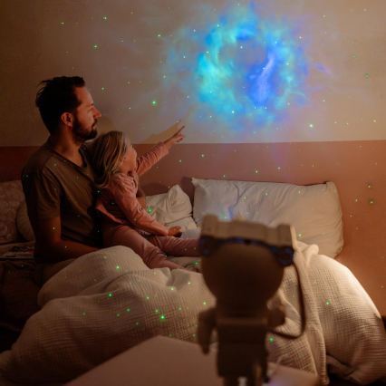 Retlux - Proyector infantil LED 230 V astronauta, 23,3 cm + mando a distancia