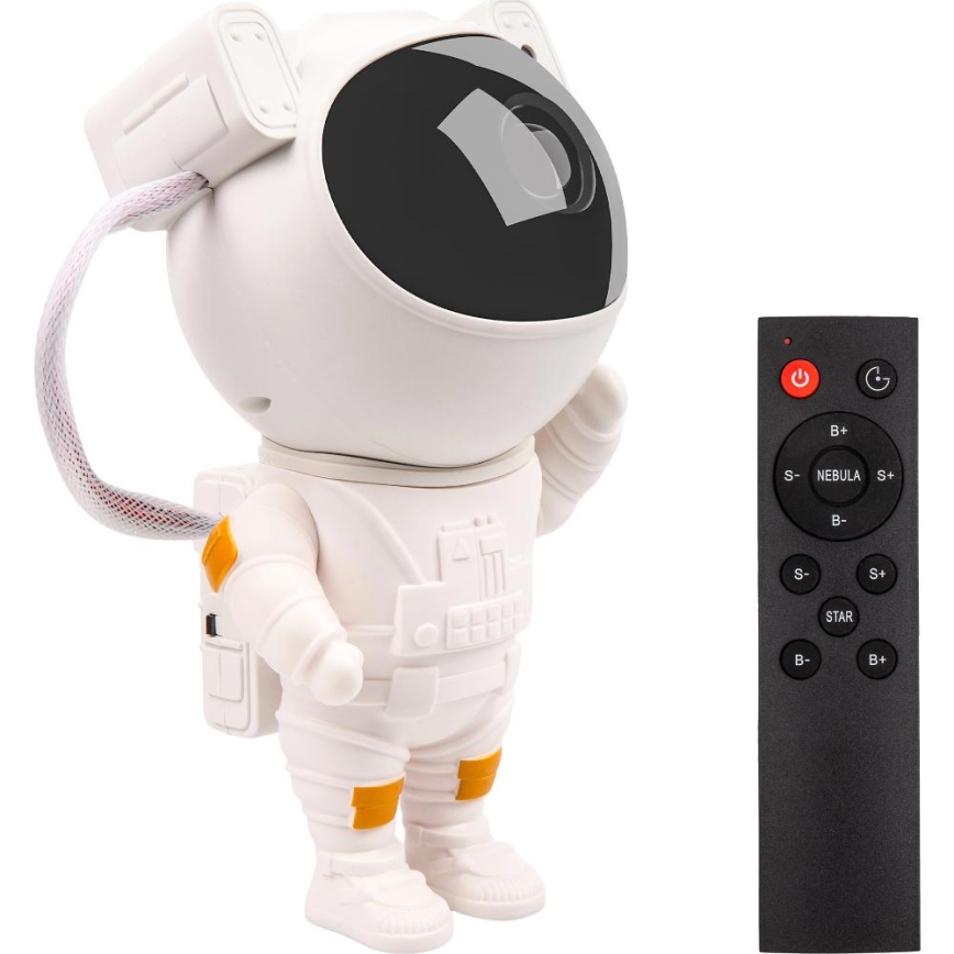 Retlux - Proyector infantil LED 230 V astronauta, 23,3 cm + mando a distancia