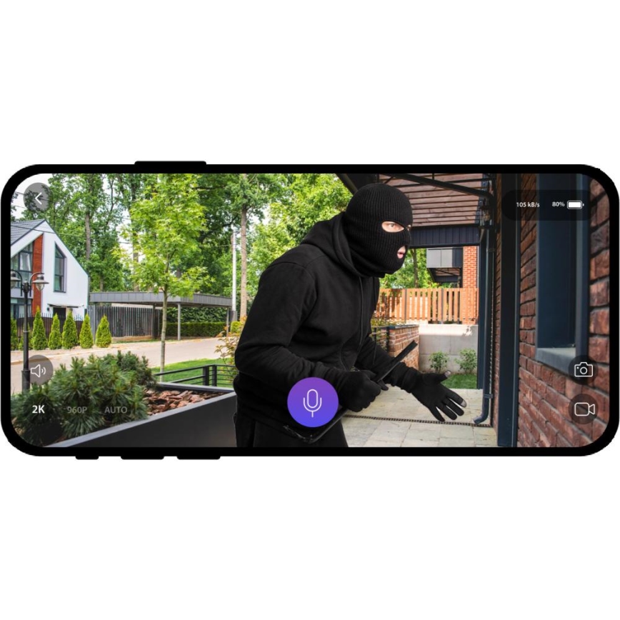 Vídeo timbre con sensor de movimiento 5MPx 1440p 5200 mAh Wi-Fi IP65 antracita