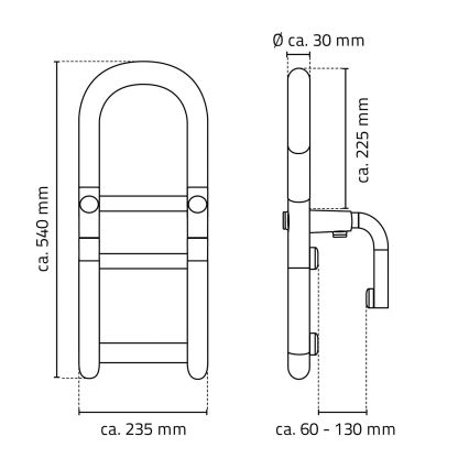 Ridder - Asidero para bañera 54x23,5 cm blanco