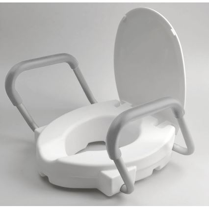 Ridder - Asiento elevador para inodoro con asas, blanco
