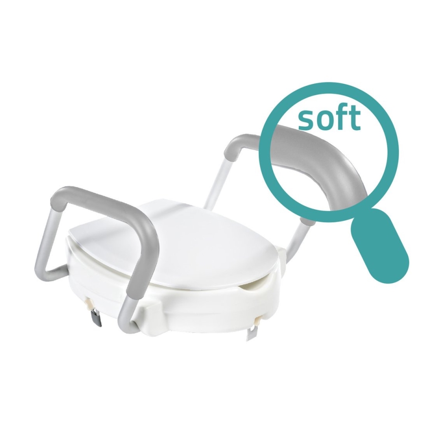 Ridder - Asiento elevador para inodoro con asas, blanco