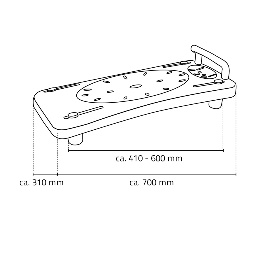 Ridder - Asiento para bañera con asa 31x70 cm blanco