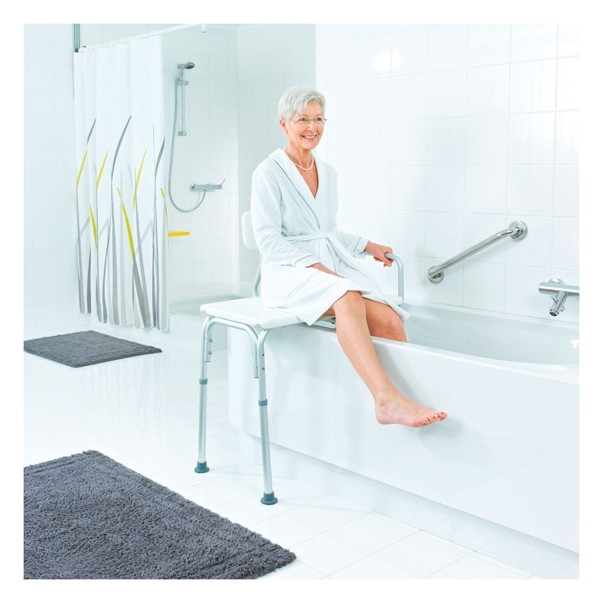 Ridder - Asiento para bañera con asa 70 x 63 cm blanco