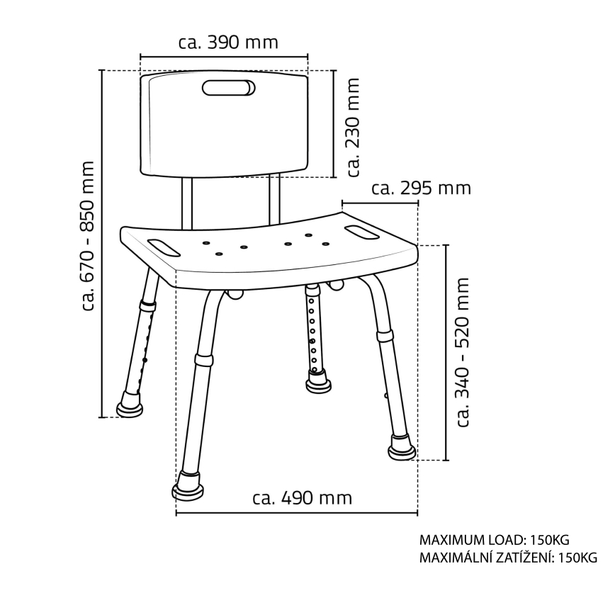 Ridder - Silla con respaldo 49x85 blanca