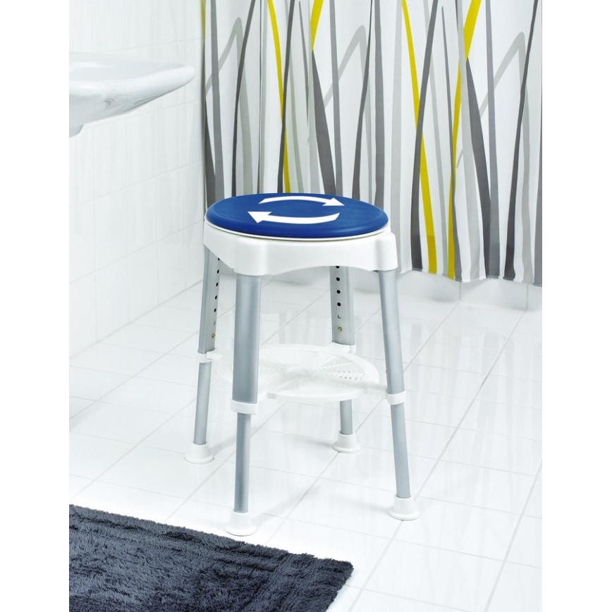 Ridder - Taburete giratorio 58x35,5 cm azul/blanco
