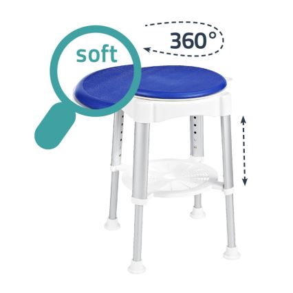 Ridder - Taburete giratorio 58x35,5 cm azul/blanco