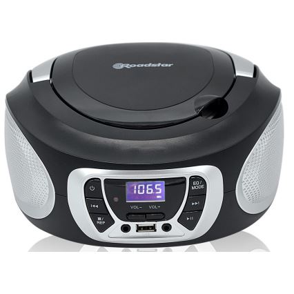 Roadstar CDR-365U/SL - Radio con FM/PLL y USB 32W/230V/4xLR14 negro/plateado