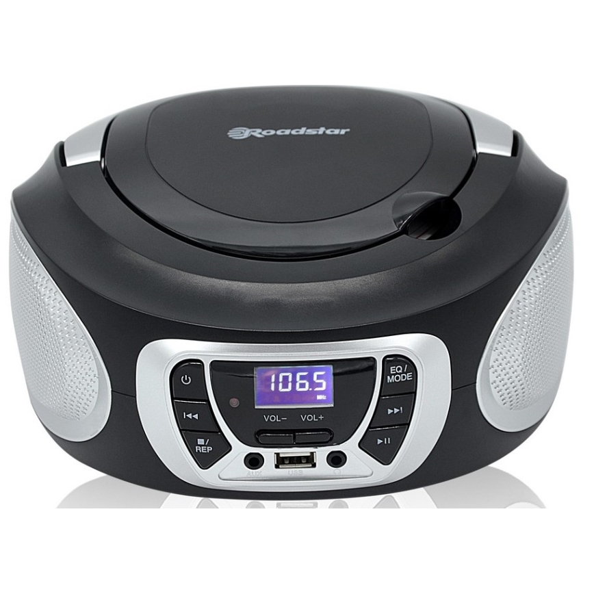 Roadstar CDR-365U/SL - Radio con FM/PLL y USB 32W/230V/4xLR14 negro/plateado
