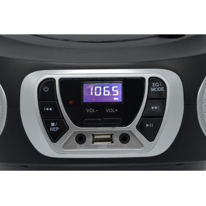 Roadstar CDR-365U/SL - Radio con FM/PLL y USB 32W/230V/4xLR14 negro/plateado