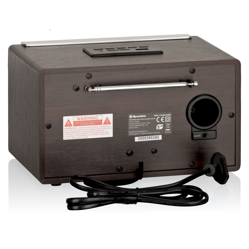 Roadstar HRA-1345NUS/WD - Radio FM de 16 W/230 V