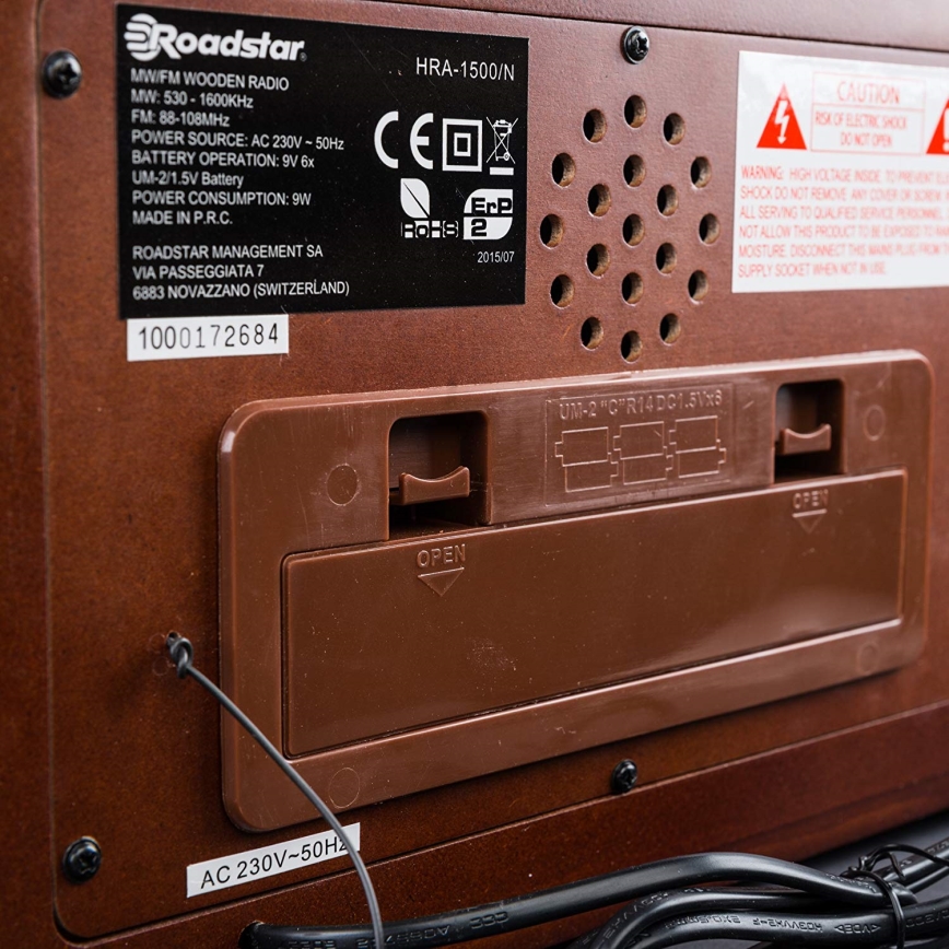Roadstar HRA-1500/N - Radio FM/AM 24W/230V/6xLR14
