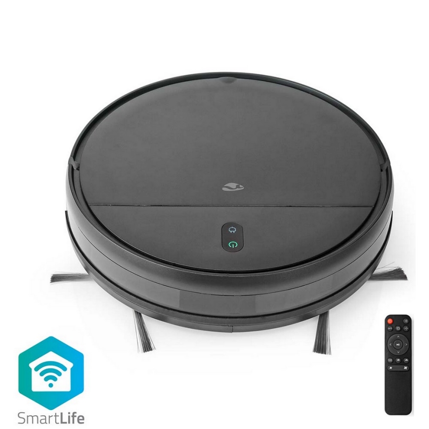 Robot aspirador inteligente con fregona 28W/2500 mAh Wi-Fi negro + control remoto