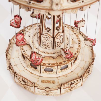 RoboTime - Caja de música 3D tipo puzzle Carrusel de cadenas 3xAAA