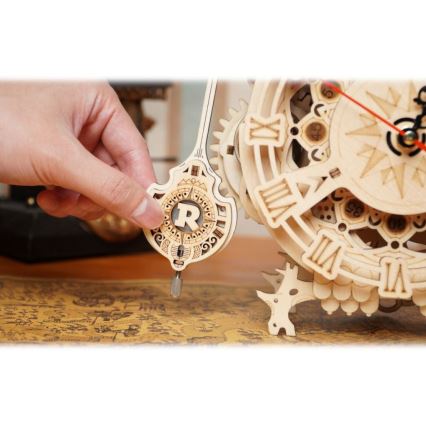 RoboTime - Reloj mecánico de madera 3D con forma de búho 1xAA