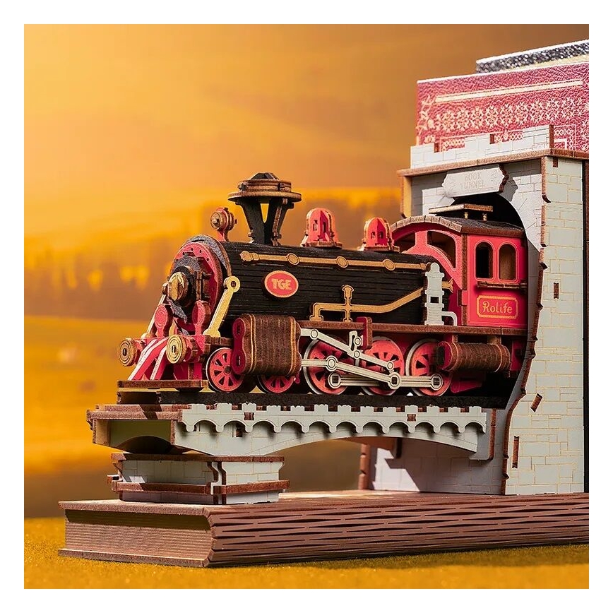 RoboTime - Rompecabezas 3D Sujeta-libros Tren de vapor histórico