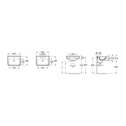 Roca A3270A1000 - Lavabo suspendido CARMEN 65x48 cm cerámica/blanco