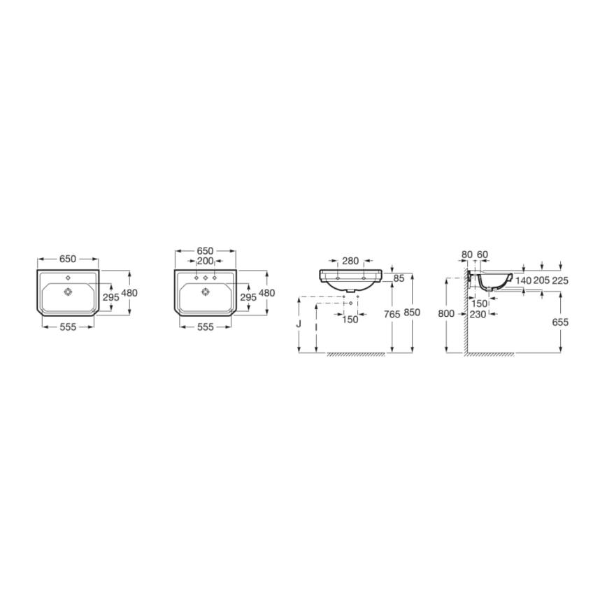Roca A3270A1000 - Lavabo suspendido CARMEN 65x48 cm cerámica/blanco