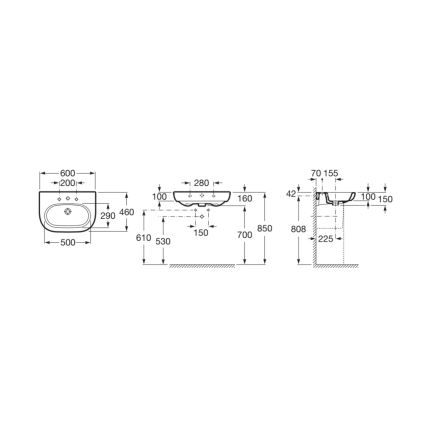 Roca A327242000 - Lavabo suspendido MERIDIAN 60x46 cm cerámica/blanco