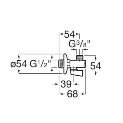 Roca A525168200 - Válvula de ángulo AQUA, cromo brillante