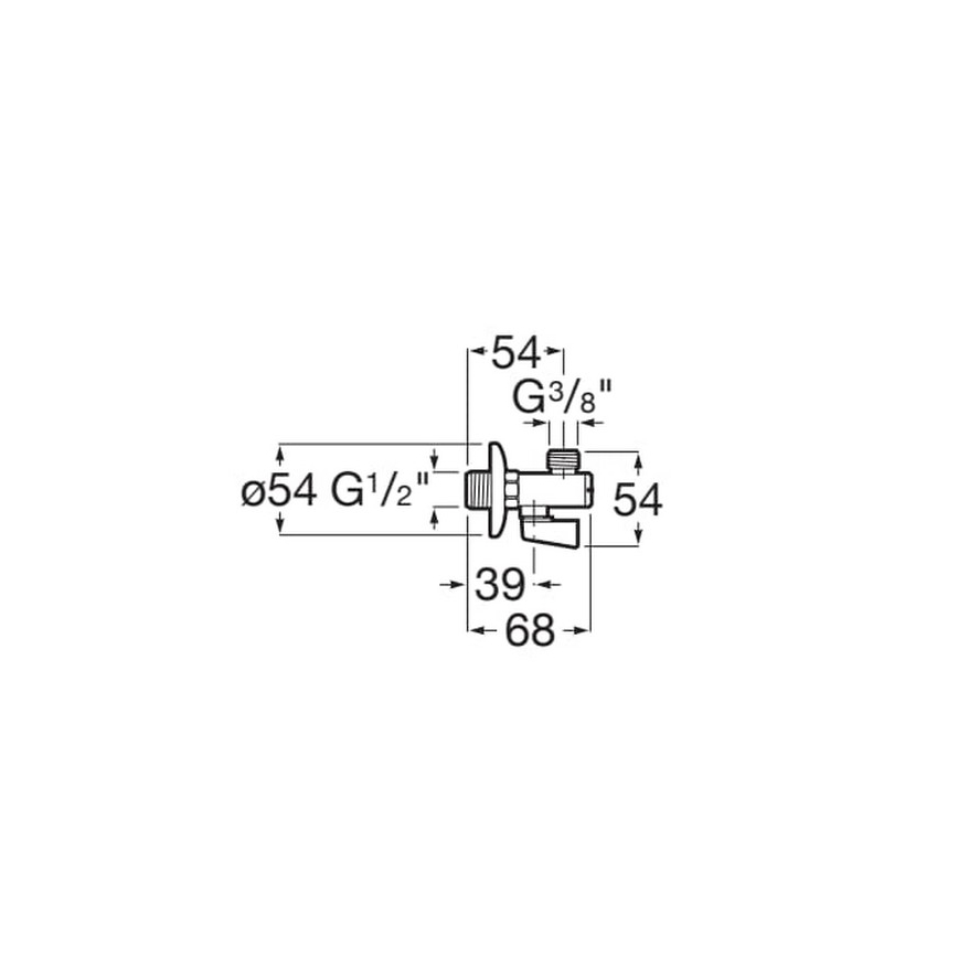 Roca A525168200 - Válvula de ángulo AQUA, cromo brillante
