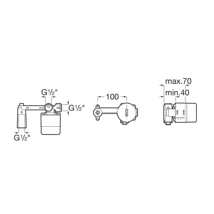 Roca A525220603 - Cuerpo de montaje para grifería empotrada
