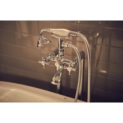 Roca A5A014BC00 - Juego de bañera con grifo CARMEN en cromo brillante