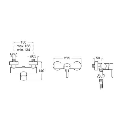 Roca A5A2196C00 - Grifo de ducha NAIA cromo pulido