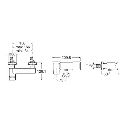 Roca A5A2D01C00 - Grifo de ducha L90 cromo brillante