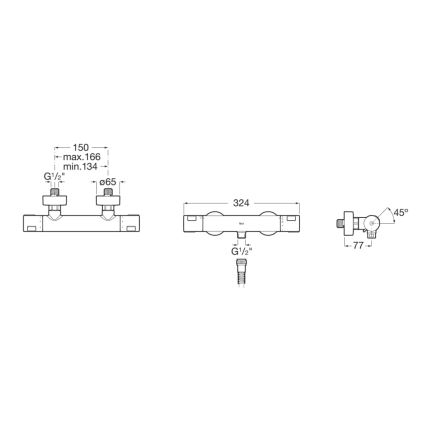 Roca A5A2E18C00 - Grifo termostático para ducha T-500 cromo brillante