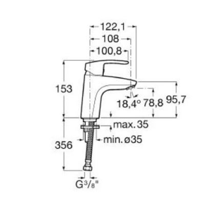 Roca A5A3298C00 - Grifo monomando para lavabo MONODIN 15,3 cm cromo brillante