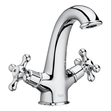 Roca A5A3A4BC00 - Grifo de lavabo + desagüe con rebosadero CARMEN 17,8 cm cromo brillante