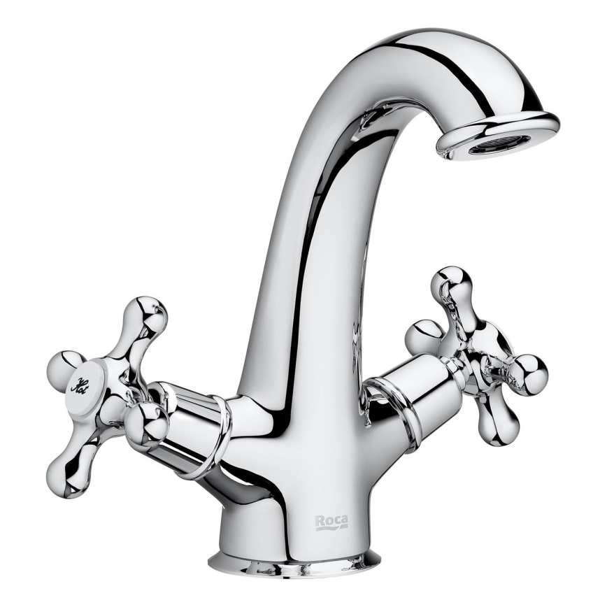 Roca A5A3A4BC00 - Grifo de lavabo + desagüe con rebosadero CARMEN 17,8 cm cromo brillante