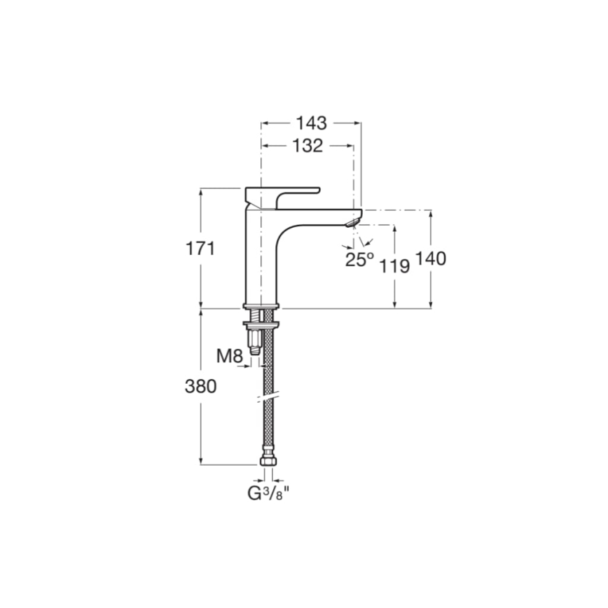 Roca A5A3B09C00 - Grifo de lavabo L20 17,1 cm cromo brillante